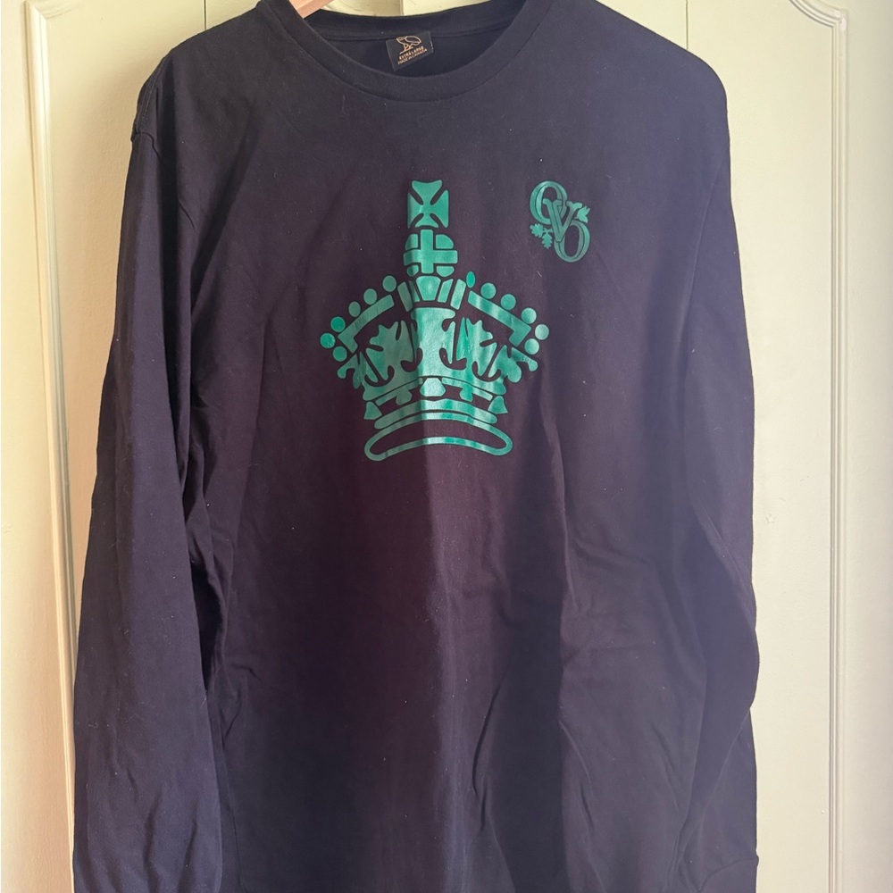 OVO Kids Black Long Sleeve Tee with Teal Crown